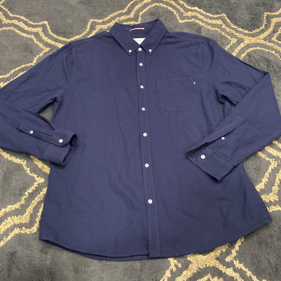 Navy Blue Cotton On Mens Collared Shirt Long Sleeves Slim Fit Size XL - Picture 7 of 9